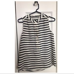 GUC J.Crew Factory Striped Navy and White Blouse